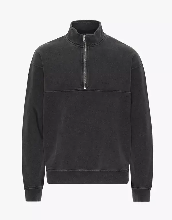 Colorful Standard Organic Quarter Zip Faded Black unisex schwarz grau